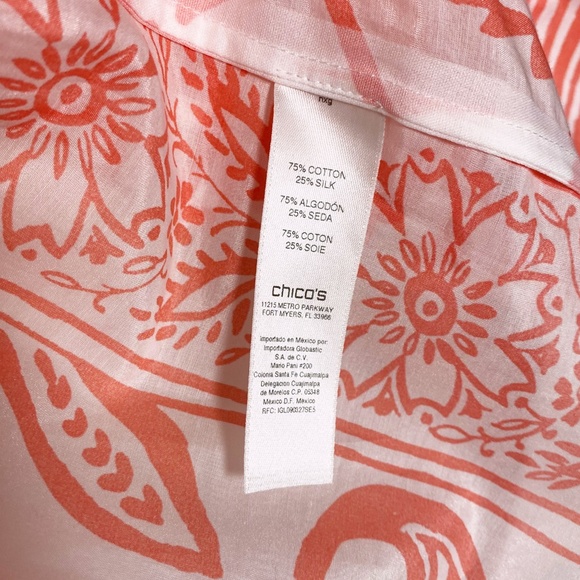 Chico's Border Print Peach Kimono - Picture 6 of 6
